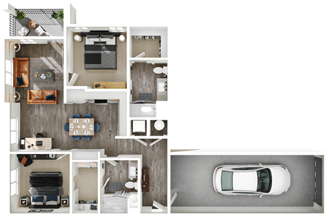 Halogen Apartments B2G 3D Floor Plan